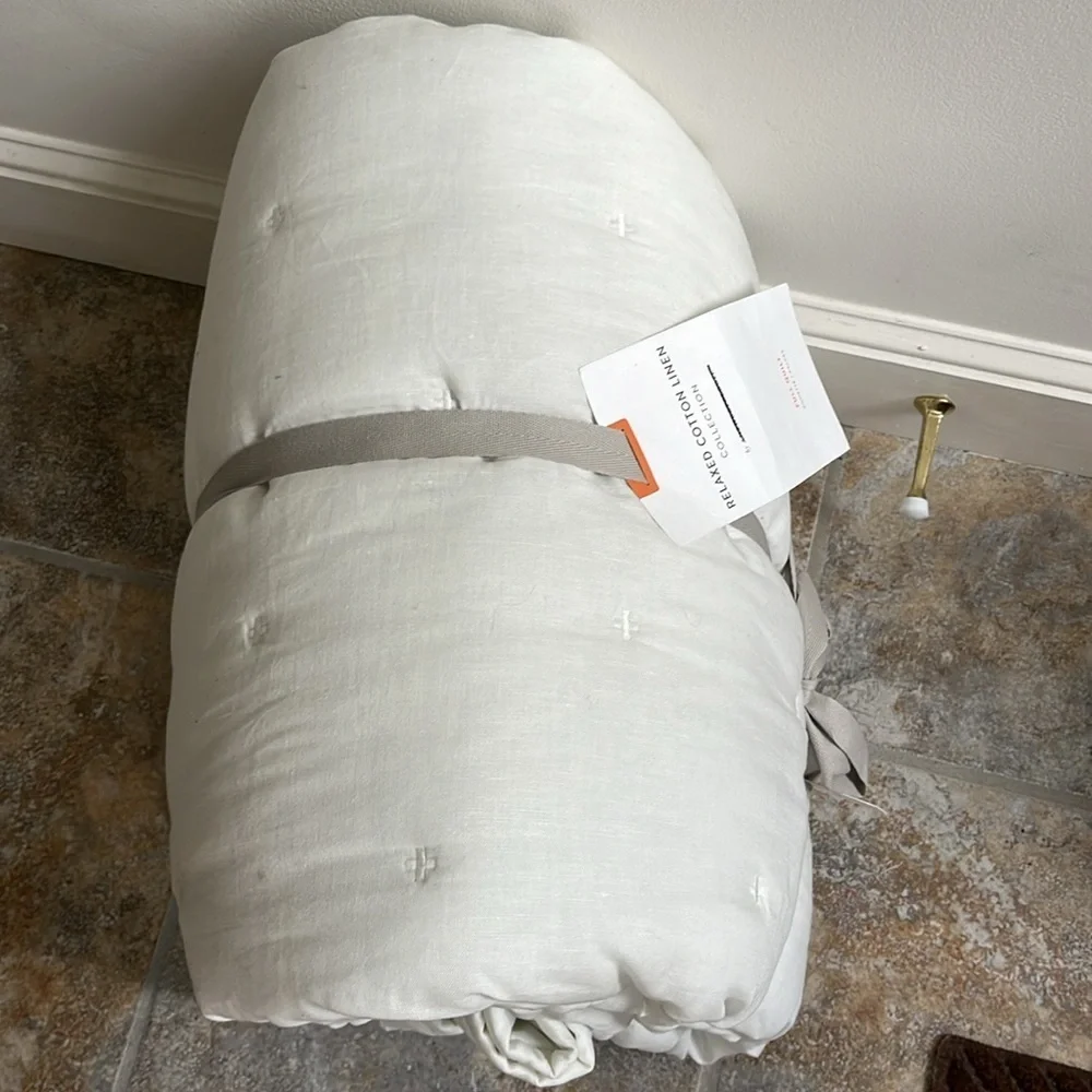 Anthropologie Relaxed Linen-Cotton Quilt Size Full NWT